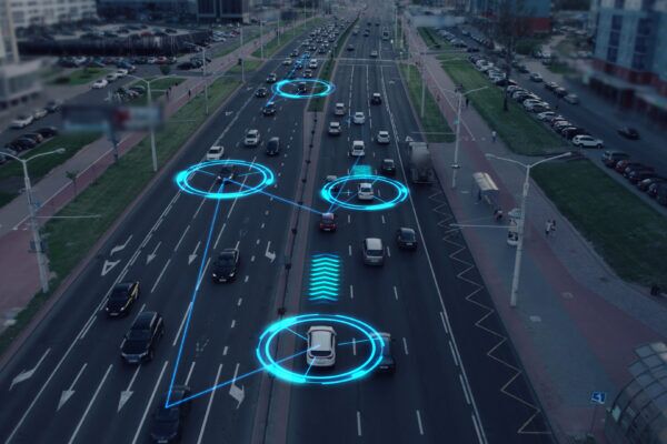 Visualization of the interaction of self-driving autonomous vehicles - self-driving technology