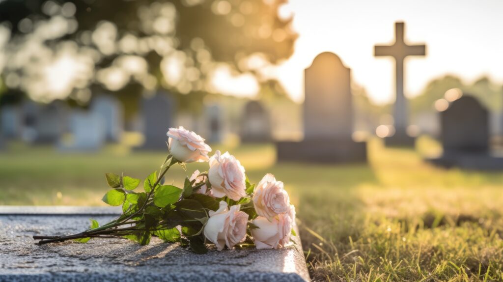 cemetery with a grave marker and cross - Paducah wrongful death lawyers, Saladino & Schaaf