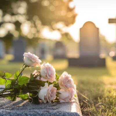 cemetery with a grave marker and cross - Paducah wrongful death lawyers, Saladino & Schaaf