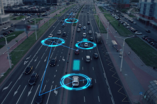 Visualization of the interaction of self-driving autonomous vehicles - self-driving technology